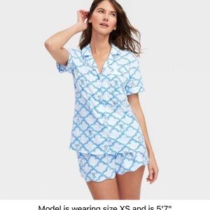 Roller Rabbit Light Blue Printed Short Set